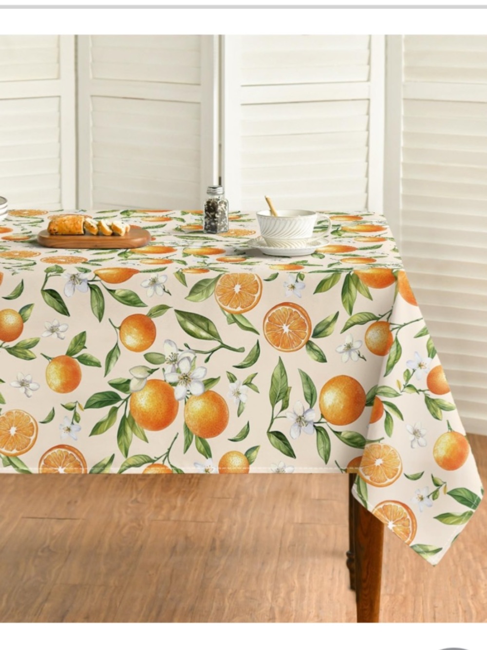 Orange Jasmine Tablecloth Rectangular 60x104”